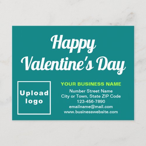 Business Valentine Small Teal Green Flat Holiday Card
