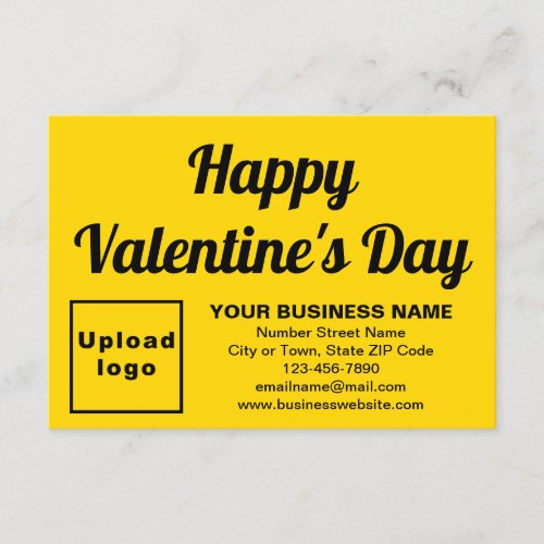 Business Valentine Small Yellow Flat Card