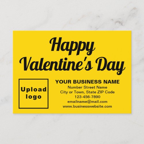 Business Valentine Small Yellow Flat Greeting Card