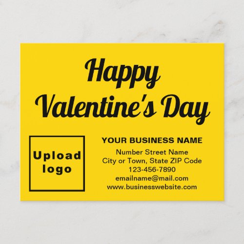 Business Valentine Small Yellow Flat Holiday Card