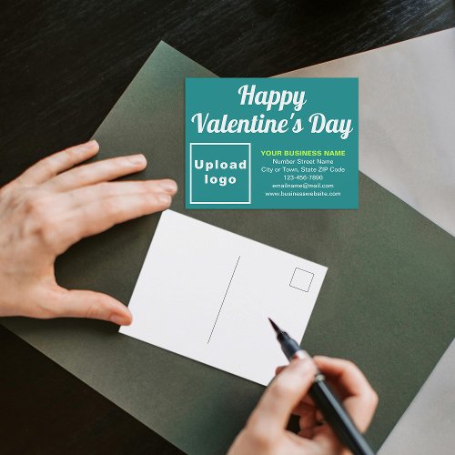 Business Valentine Teal Green Holiday Postcard
