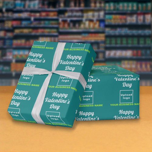 Business Valentine Teal Green Wrapping Paper