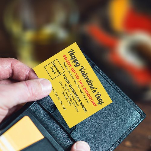 Business Valentine Yellow Discount Card