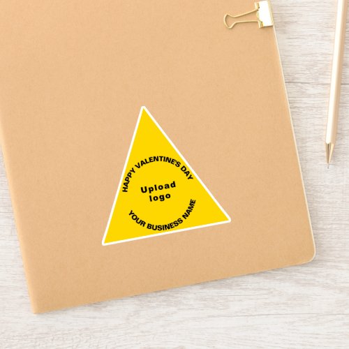 Business Valentine Yellow Triangle Vinyl Sticker