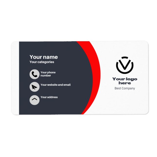 Business visiting card label (Front)