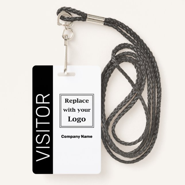 Business Visitor Logo Badge Templates (Front with Lanyard)