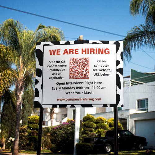 Business We Are Hiring QR Code Personalize  Sign