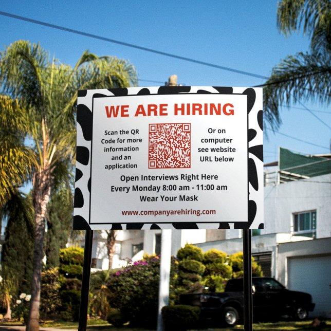 Business We Are Hiring QR Code Personalize  Sign (Creator Uploaded)