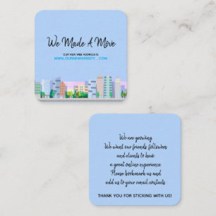 Business Website Address Change City Skyline Square Business Card