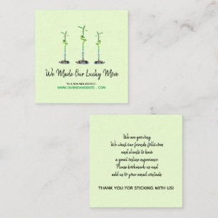 Business Website Address Change Curly Bamboo Square Business Card