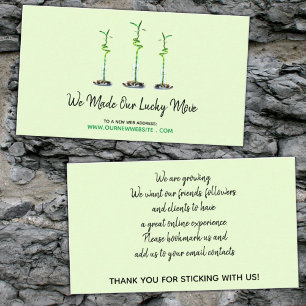 Business Website Address Change Lucky Bamboo Card