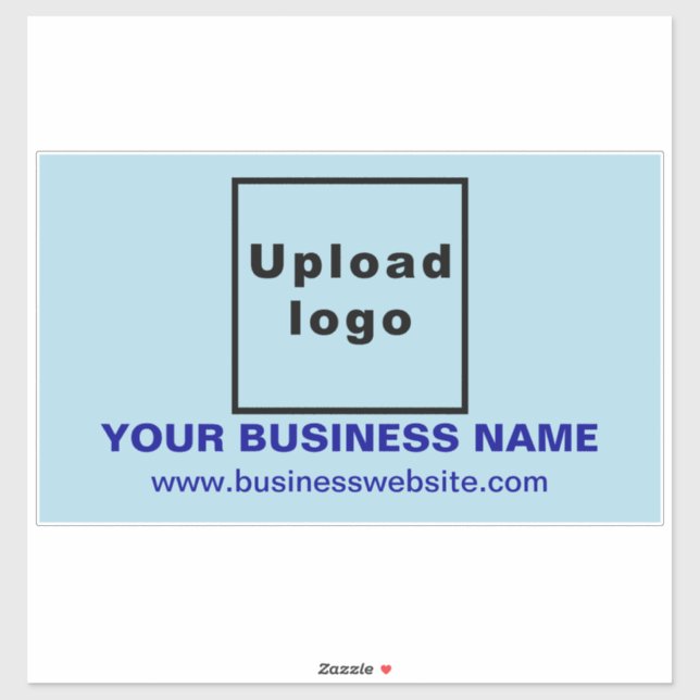 Business Website, Light Blue Large Rectangle Vinyl Sticker (Sheet)
