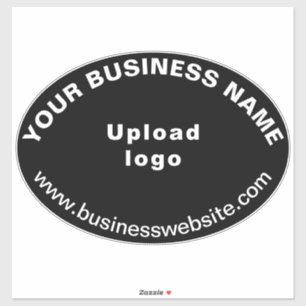 Business Website on Black Large Oval Shape Vinyl Sticker