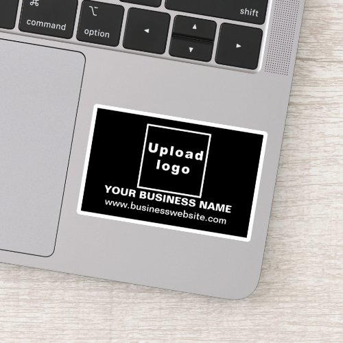 Business Website on Black Rectangle Vinyl Sticker