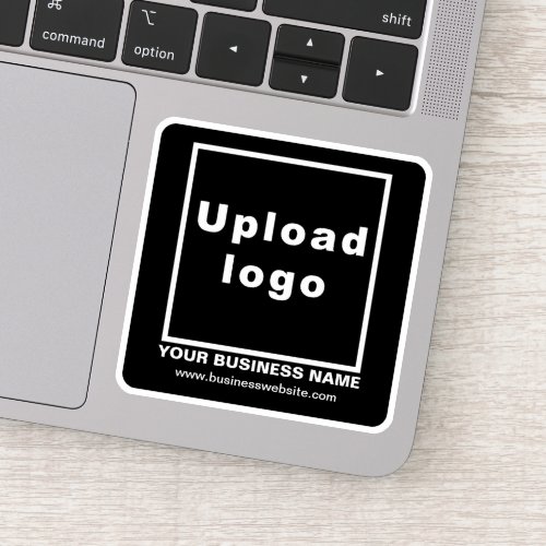 Business Website on Black Square Vinyl Sticker