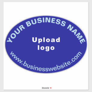 Business Website on Blue Large Oval Shape Vinyl Sticker