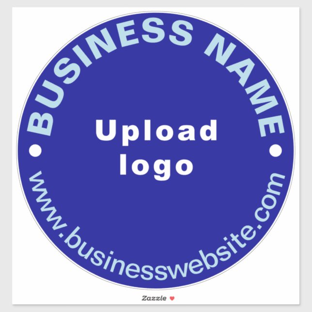 Business Website on Blue Large Round Vinyl Sticker (Sheet)