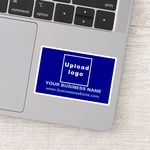 Business Website on Blue Rectangle Vinyl Sticker