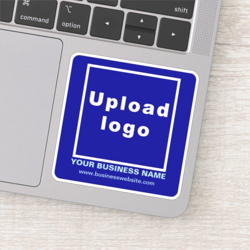 Business Website on Blue Square Vinyl Sticker