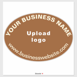 Business Website on Brown Large Oval Shape Vinyl Sticker