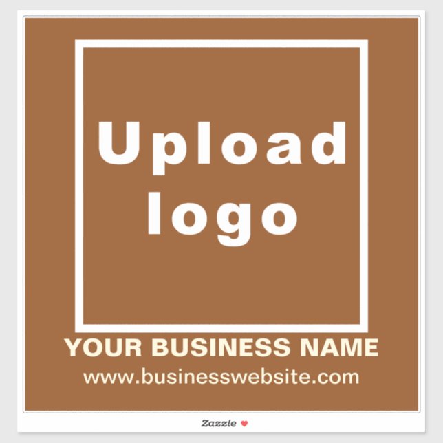 Business Website on Brown Large Square Vinyl Sticker (Sheet)