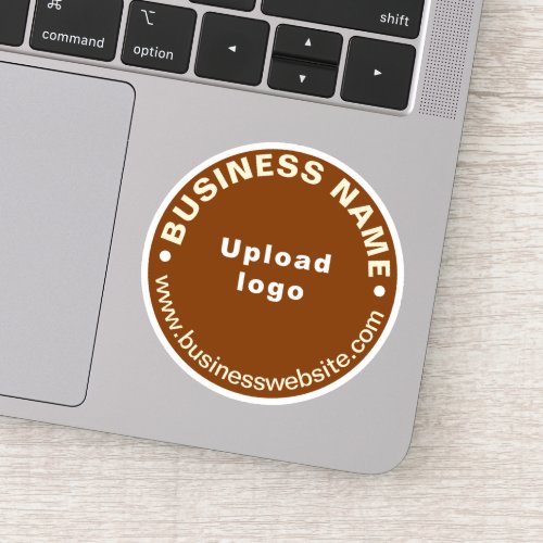 Business Website on Brown Round Vinyl Sticker