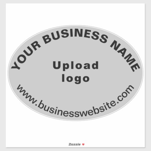 Business Website on Gray Large Oval Shape Vinyl Sticker