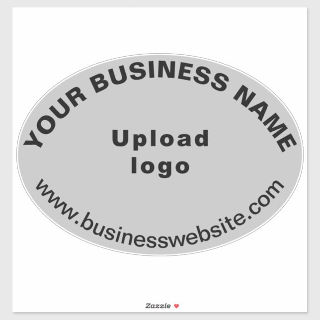 Business Website on Gray Large Oval Shape Vinyl Sticker (Sheet)