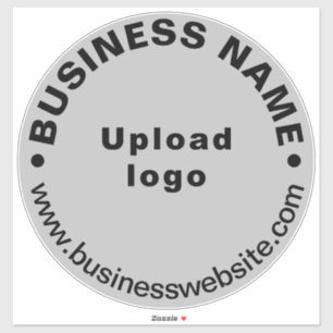 Business Website on Gray Large Round Vinyl Sticker