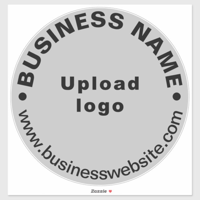 Business Website on Gray Large Round Vinyl Sticker (Sheet)
