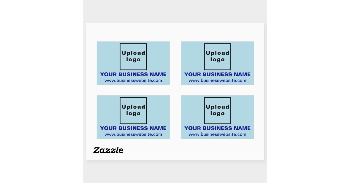 Business Website on Light Blue Rectangle Sticker | Zazzle