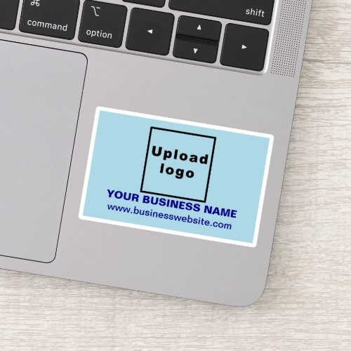 Business Website on Light Blue Rectangle Vinyl Sticker