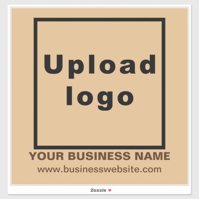 Business Website on Light Brown Large Square Vinyl Sticker (Sheet)