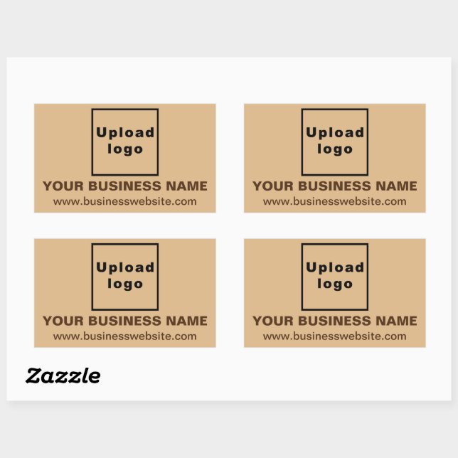 Business Website on Light Brown Rectangle Sticker (Sheet)
