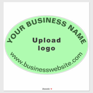 Business Website on Light Green Large Oval Vinyl Sticker