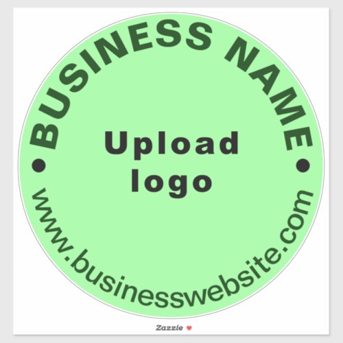 Business Website on Light Green Large Round Vinyl Sticker