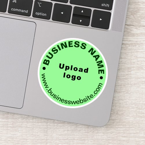 Business Website on Light Green Round Vinyl Sticker