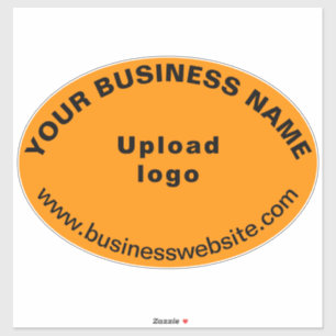 Business Website on Orange Color Large Oval Vinyl Sticker