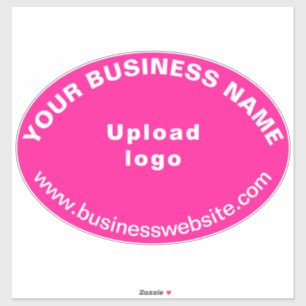Business Website on Pink Large Oval Shape Vinyl Sticker