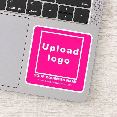 Business Website on Pink Square Vinyl Sticker
