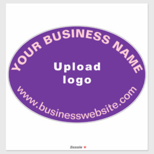 Business Website on Purple Large Oval Shape Vinyl Sticker