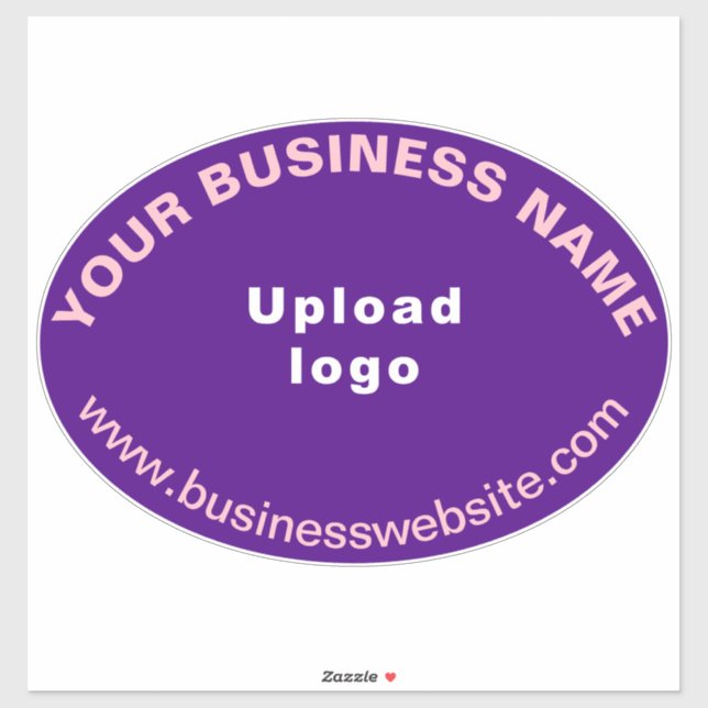 Business Website on Purple Large Oval Shape Vinyl Sticker (Sheet)