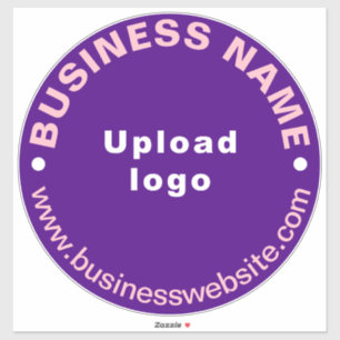 Business Website on Purple Large Round Vinyl Sticker