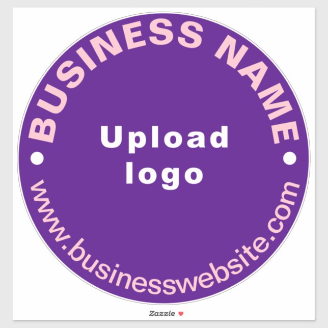 Business Website on Purple Large Round Vinyl Sticker (Sheet)