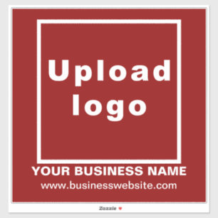 Business Website on Red Large Square Vinyl Sticker