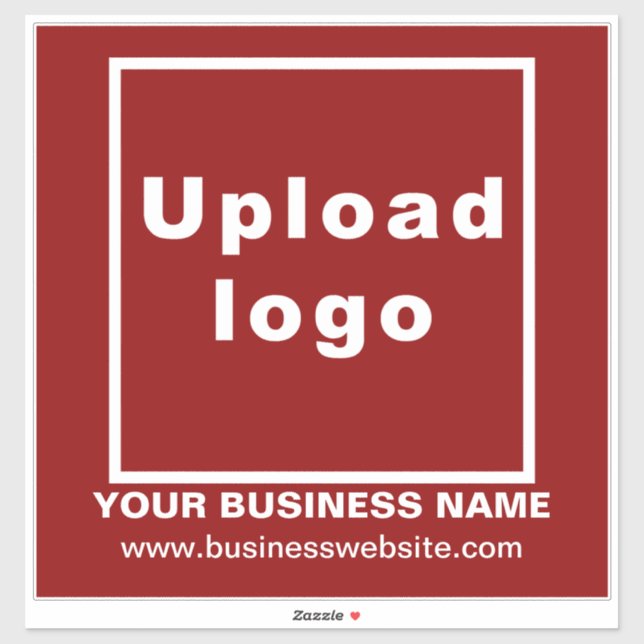 Business Website on Red Large Square Vinyl Sticker (Sheet)