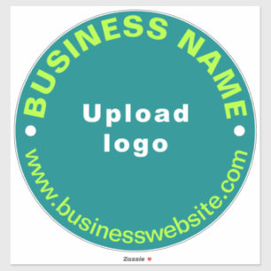 Business Website on Teal Green Large Round Vinyl Sticker