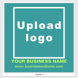 Business Website on Teal Green Large Square Vinyl Sticker