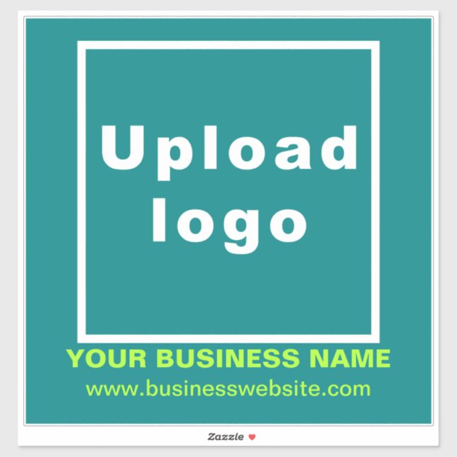 Business Website on Teal Green Large Square Vinyl Sticker (Sheet)