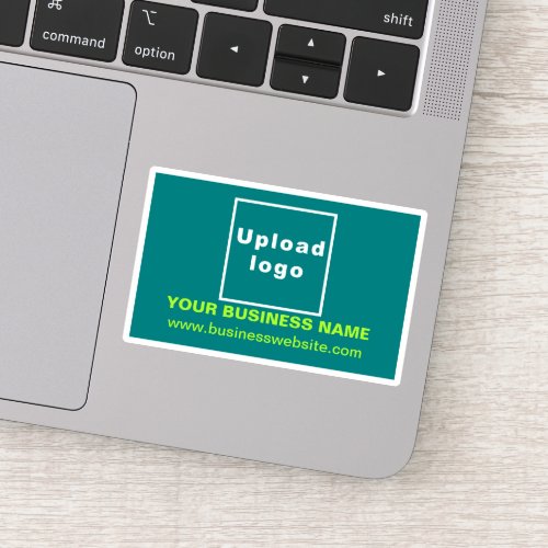 Business Website on Teal Green Rectangle Vinyl Sticker